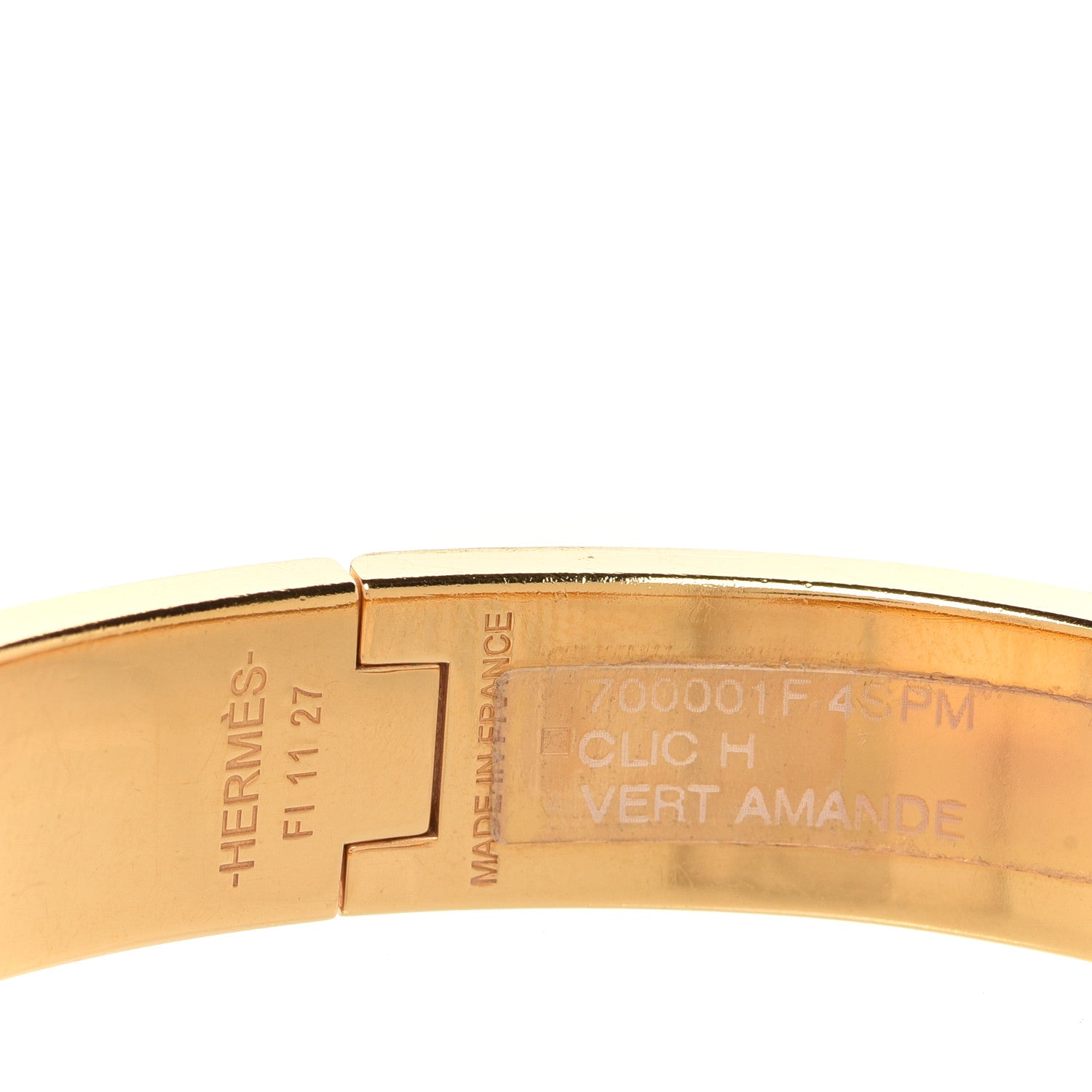 Hermes Enamel Narrow Clic Clac H Bracelet PM Vert Amande 5 of 6