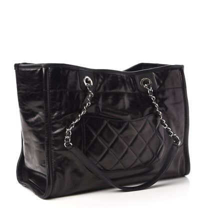 Chanel Glazed Calfskin Small Deauville Tote Black 3 of 10