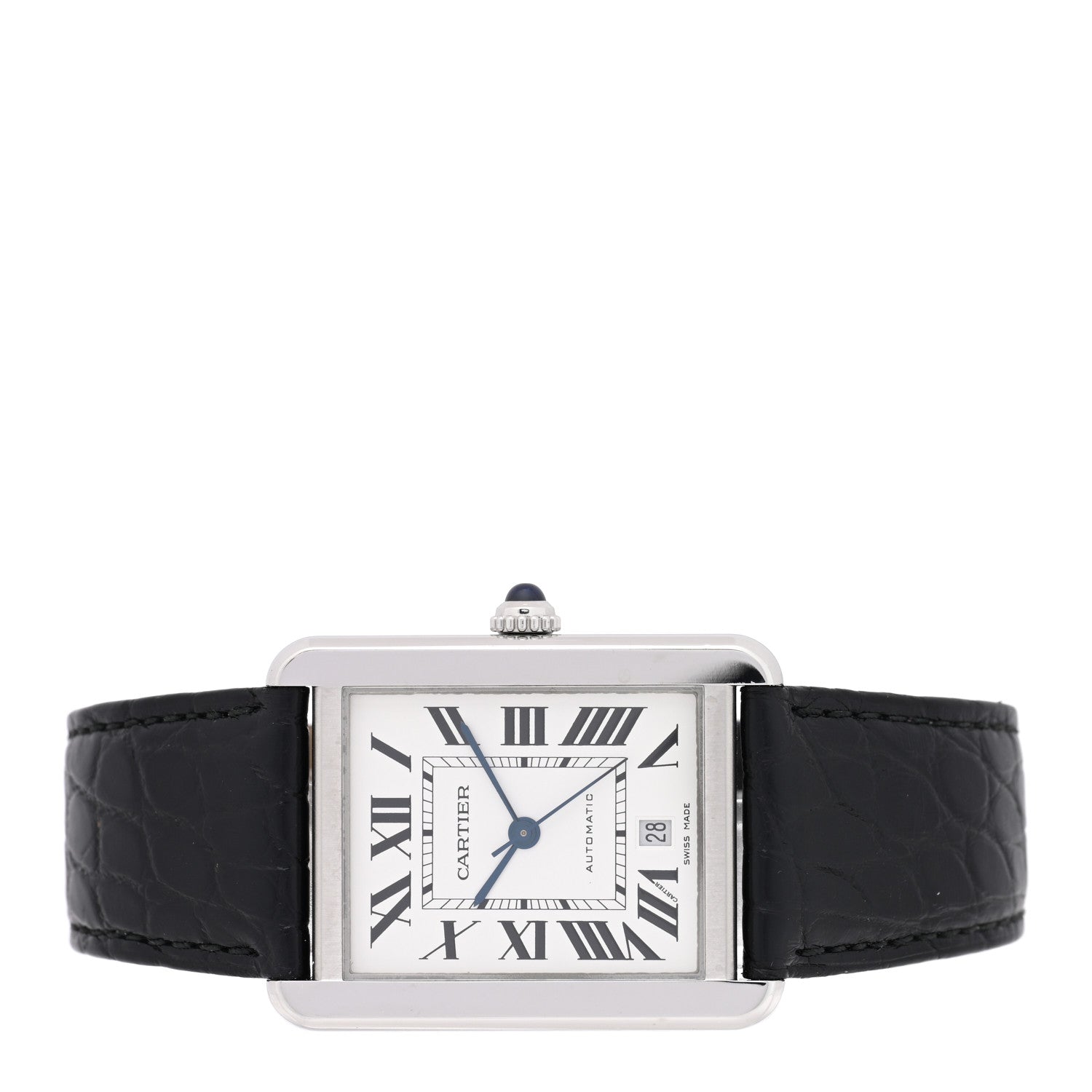 Cartier Stainless Steel Alligator 31mm Tank Solo Automatic Watch 2 of 4