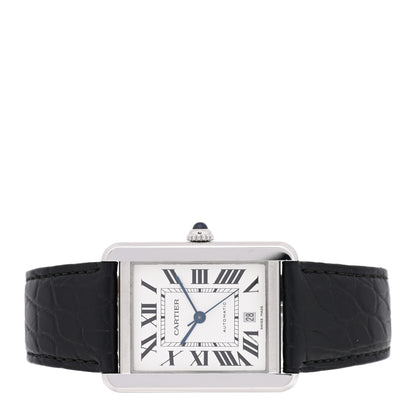 Cartier Stainless Steel Alligator 31mm Tank Solo Automatic Watch 2 of 4