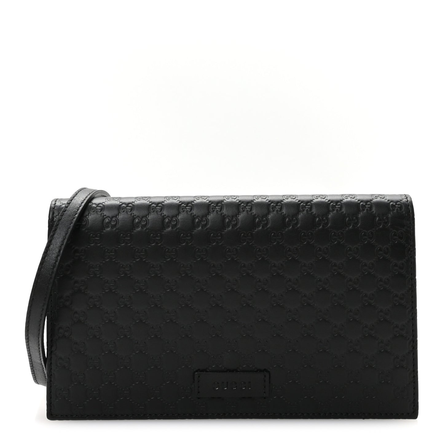 Microguccissima Crossbody Wallet Black