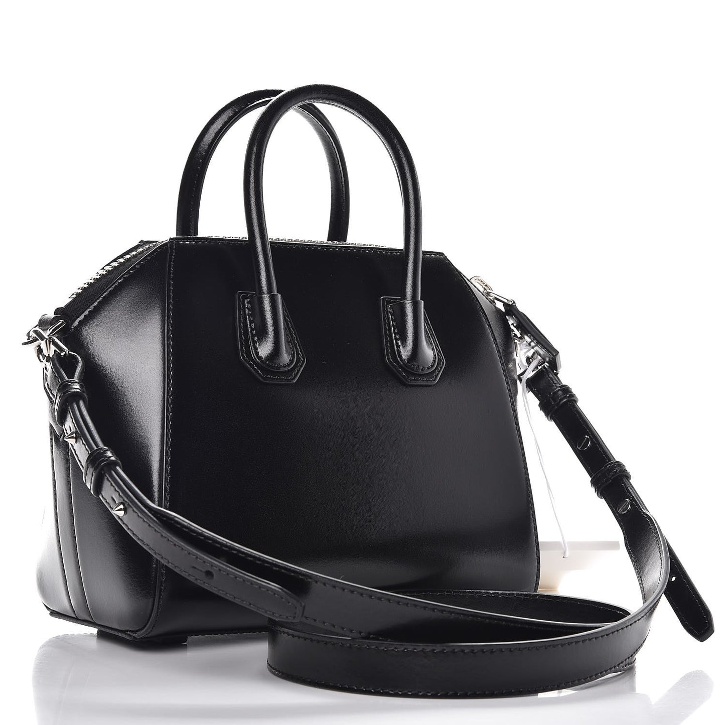 Shiny Lord Calfskin Mini Antigona Black