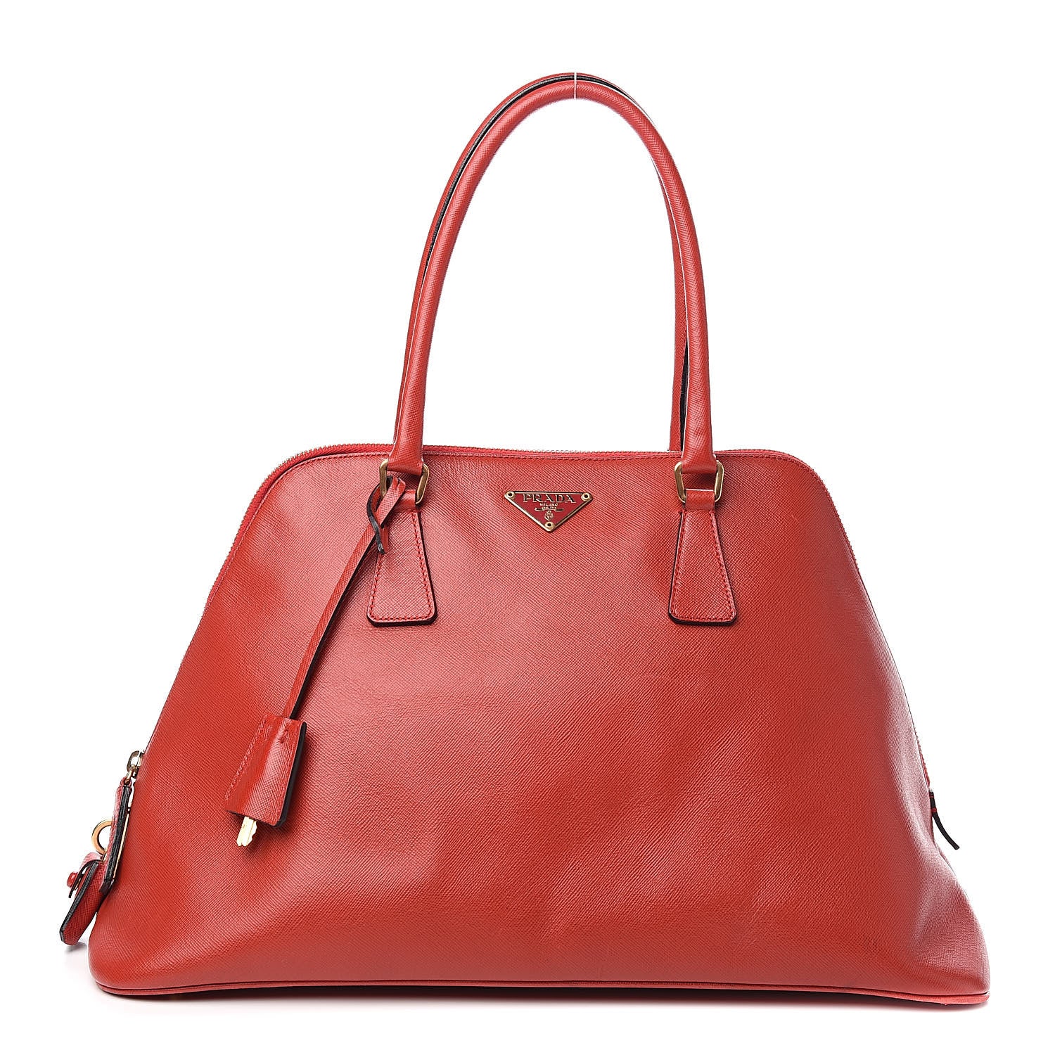 Prada Saffiano Frame Bowler Red 1 of 14