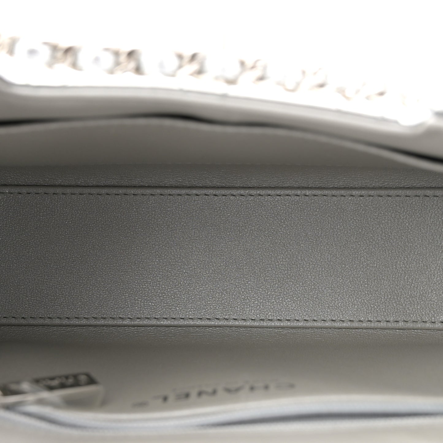 Mirror Calfskin Metallic Calfskin Quilted Nano Kelly Shopper Silvery