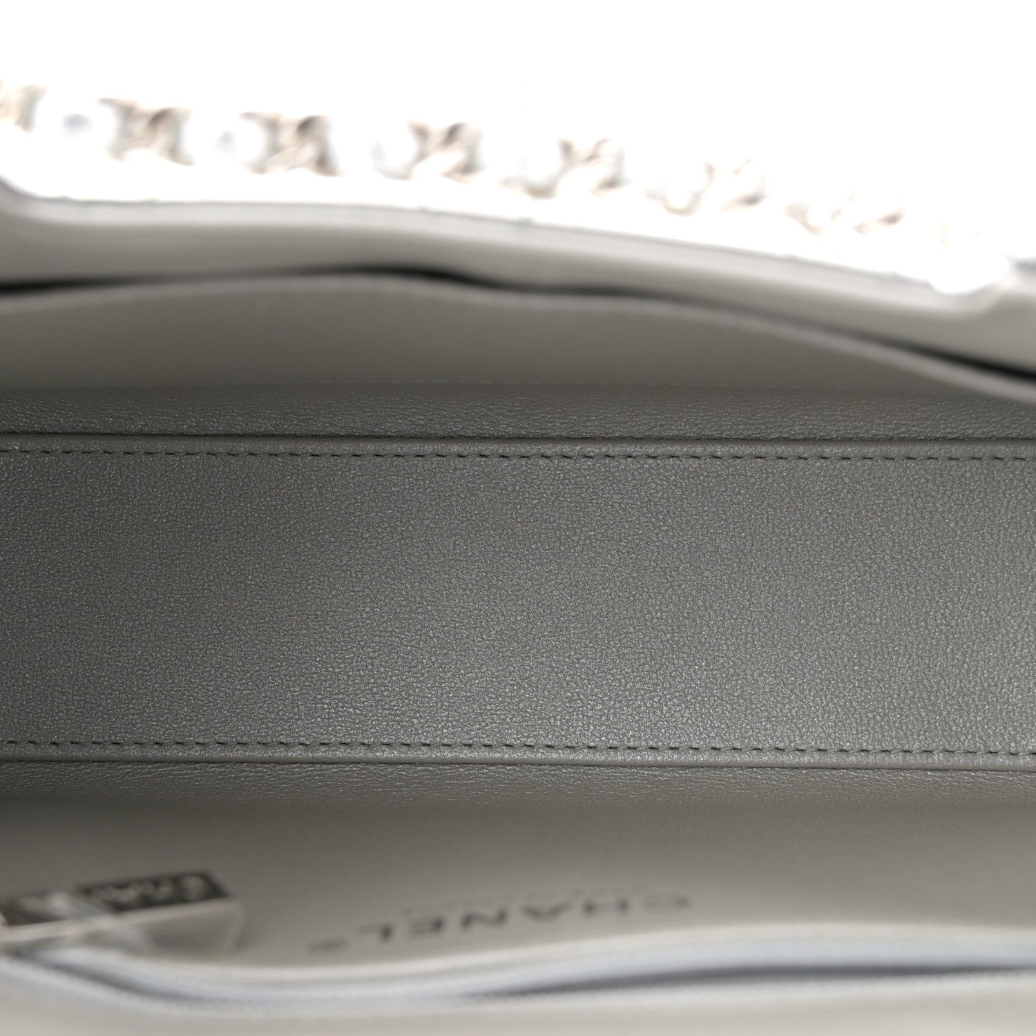Chanel Mirror Calfskin Metallic Calfskin Quilted Nano Kelly Shopper Silvery 5 of 11