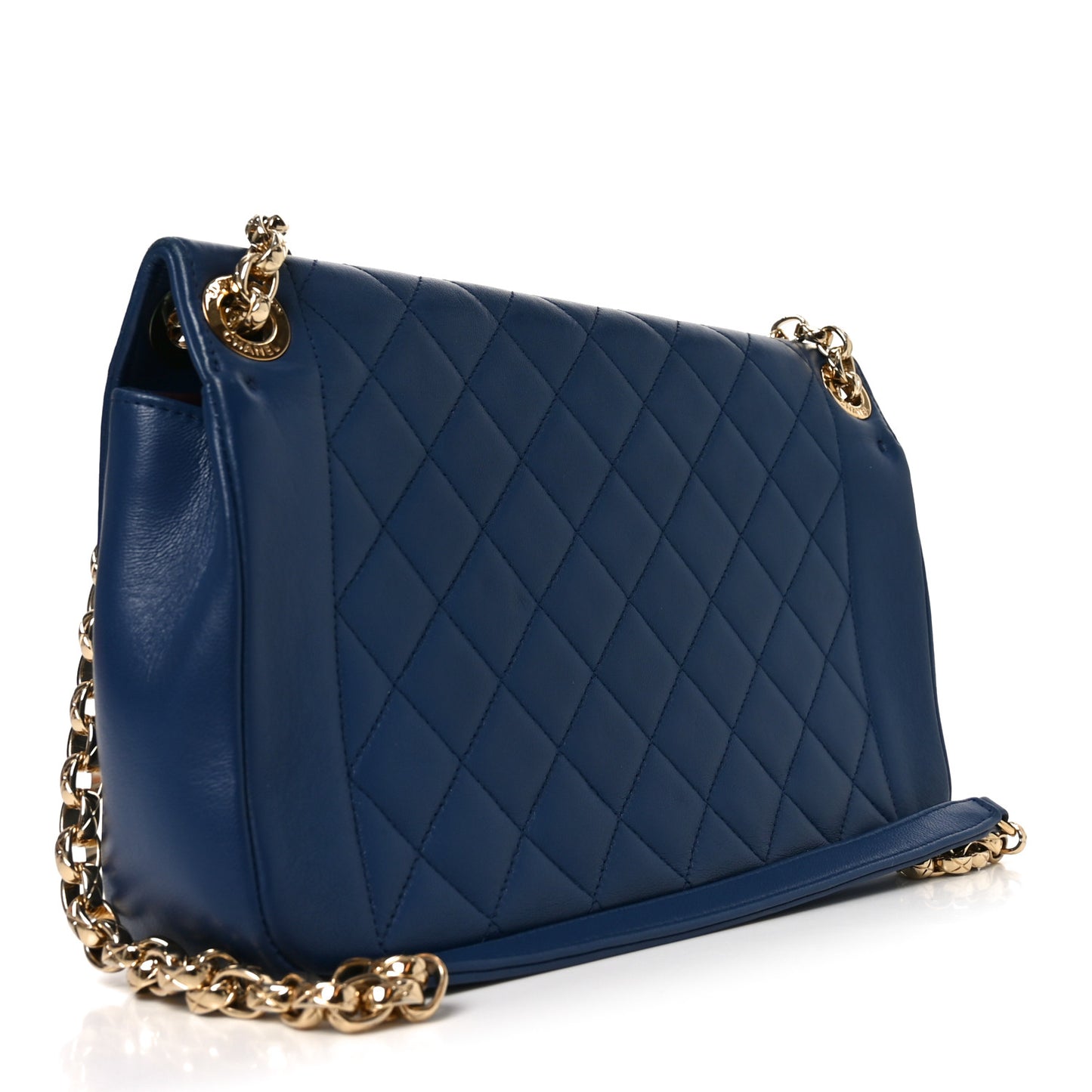 Lambskin Quilted Large Chic With Me Flap Navy