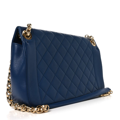 Chanel Lambskin Quilted Large Chic With Me Flap Navy 3 of 11