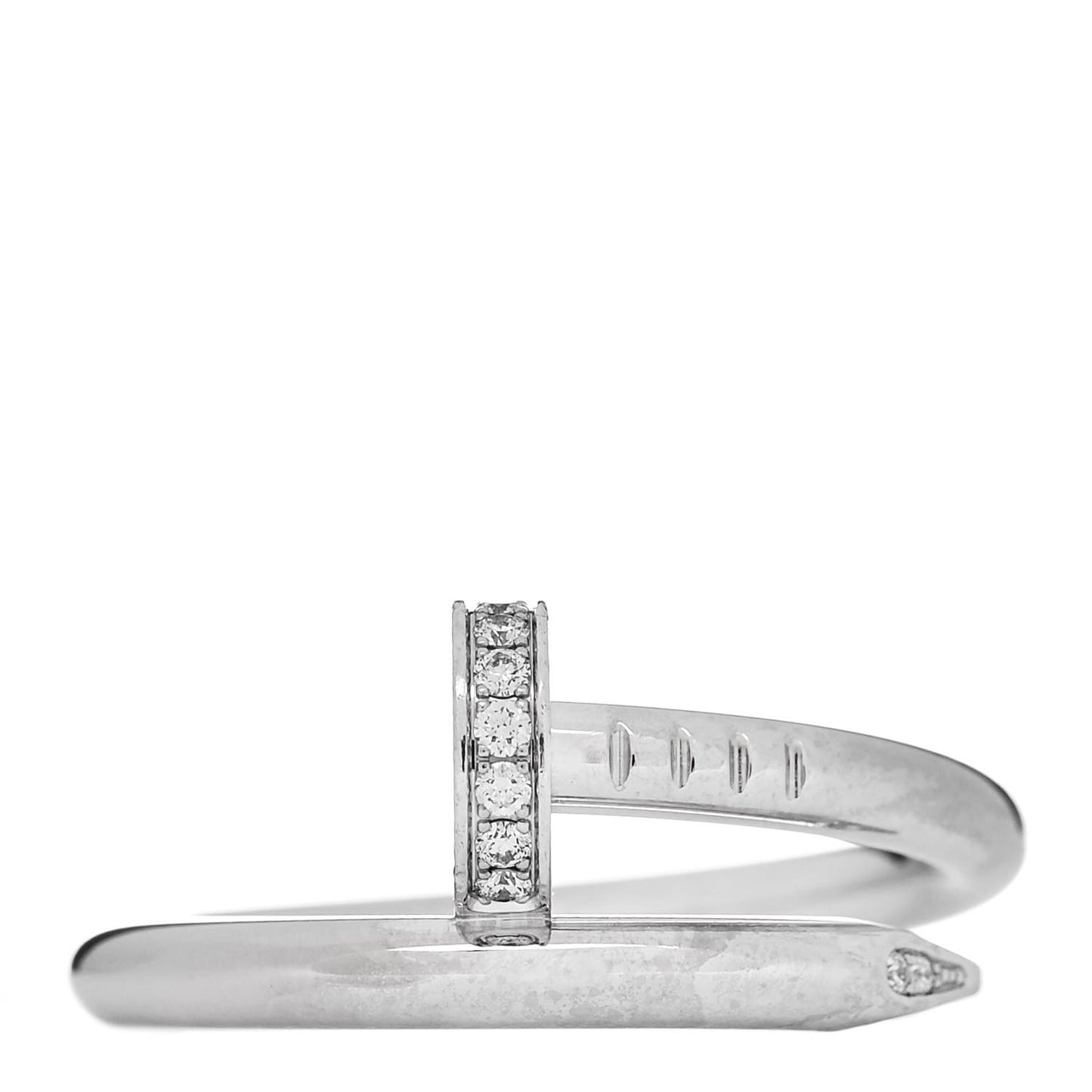 18K White Gold Diamond Juste Un Clou Ring 55 7.25