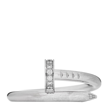 Cartier 18K White Gold Diamond Juste Un Clou Ring 55 7.25 1 of 5
