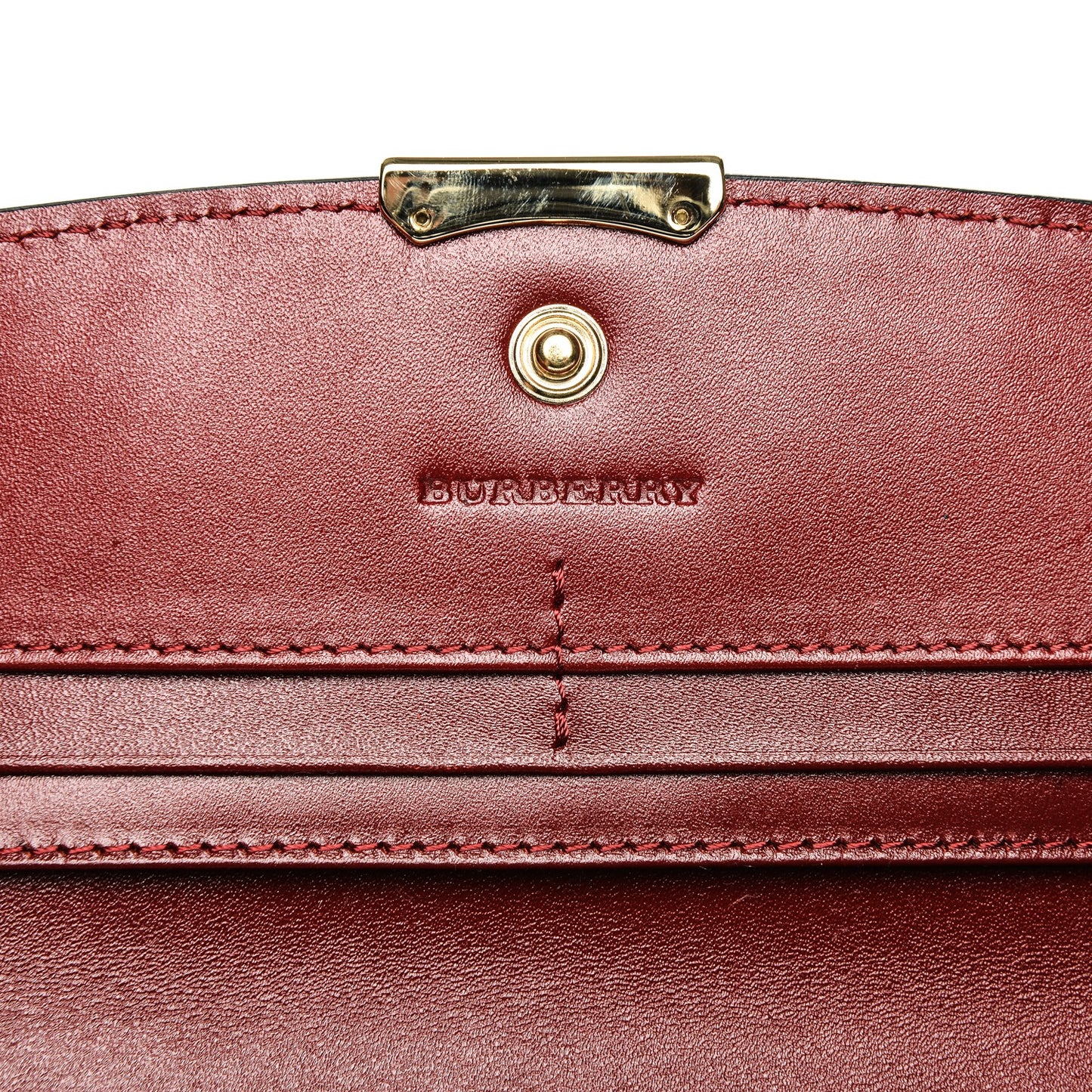 Signature Grain Calfskin Check Embossed Continental Wallet Red