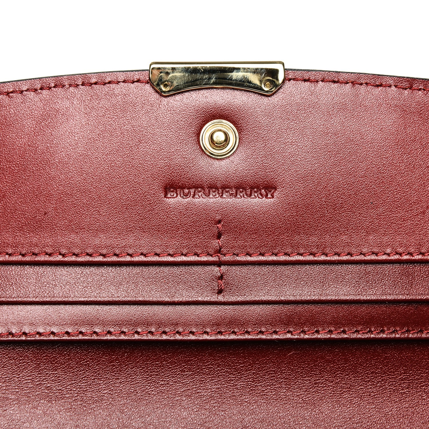 Burberry Signature Grain Calfskin Check Embossed Continental Wallet Red 7 of 7