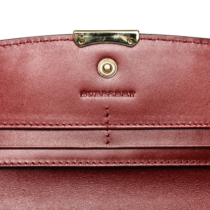 Burberry Signature Grain Calfskin Check Embossed Continental Wallet Red 7 of 7