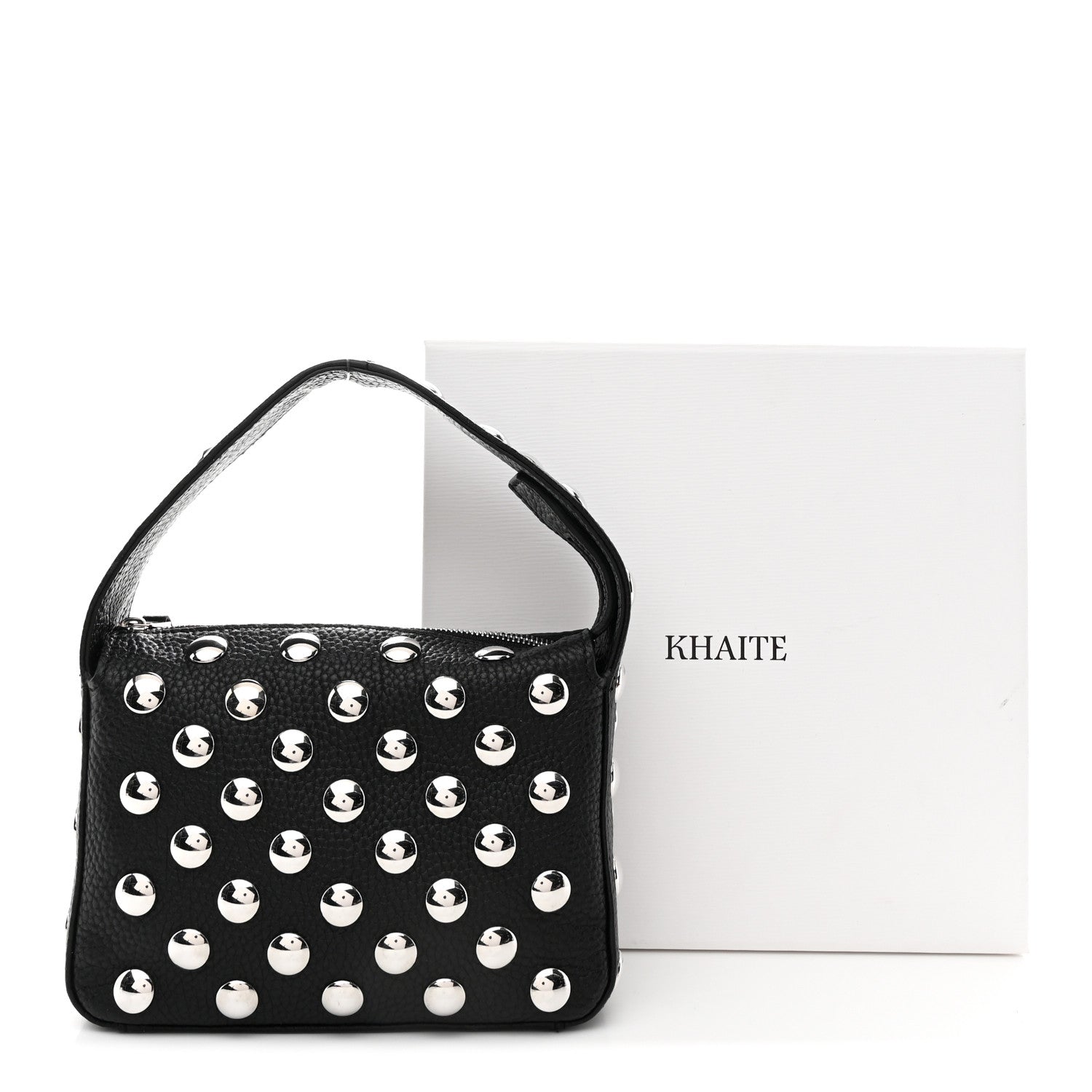 Khaite Pebbled Sport Calfskin Studded Small Elena Black 10 of 10