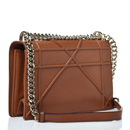 Christian Dior Grained Calfskin Medium Diorama Flap Bag Brown 3 of 9