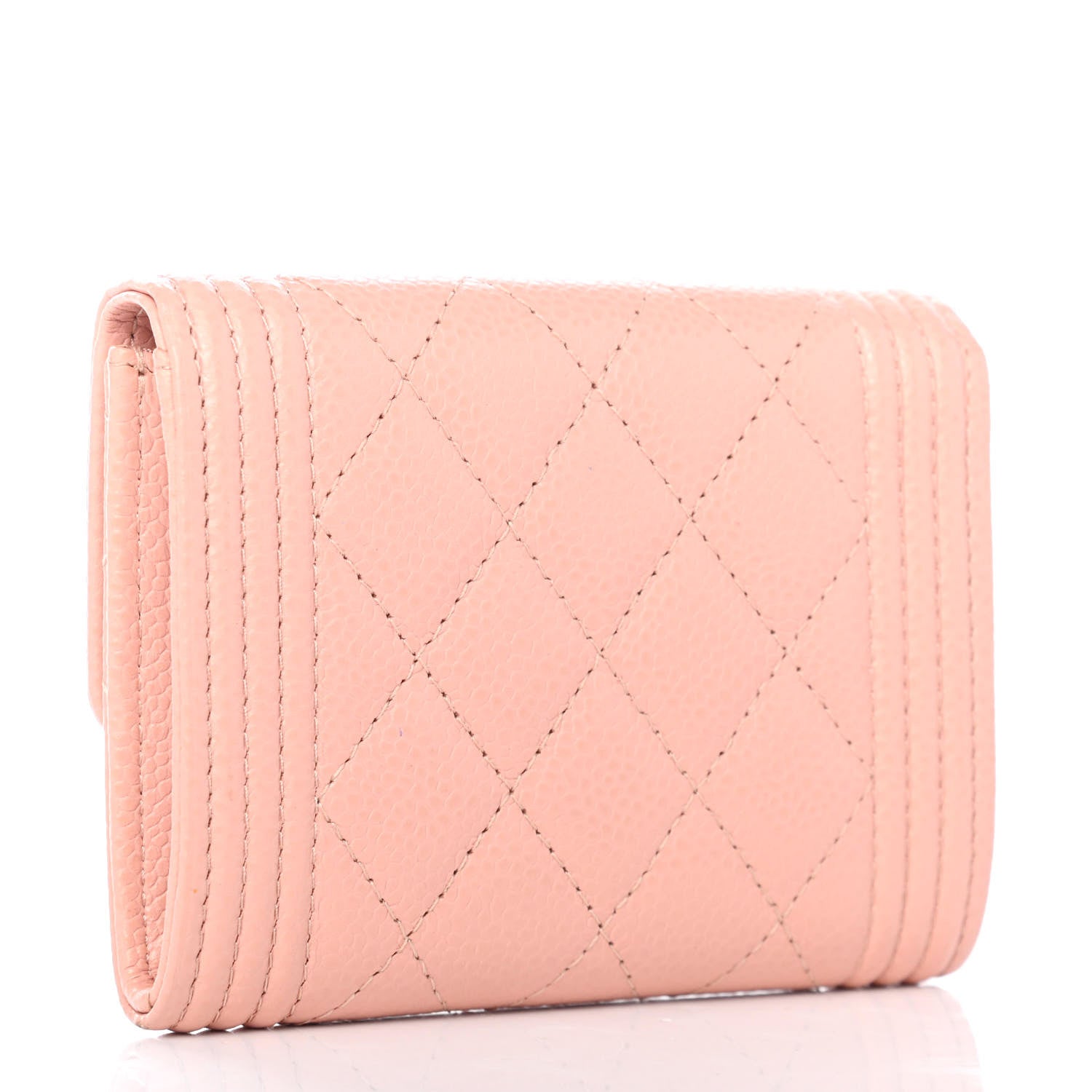 Chanel Caviar Quilted Boy Card Holder Wallet Light Pink 2 of 4