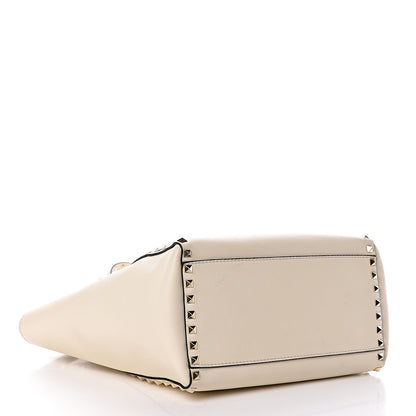 Valentino Garavani Vitello Rockstud Double Handle Tote Ivory 4 of 13