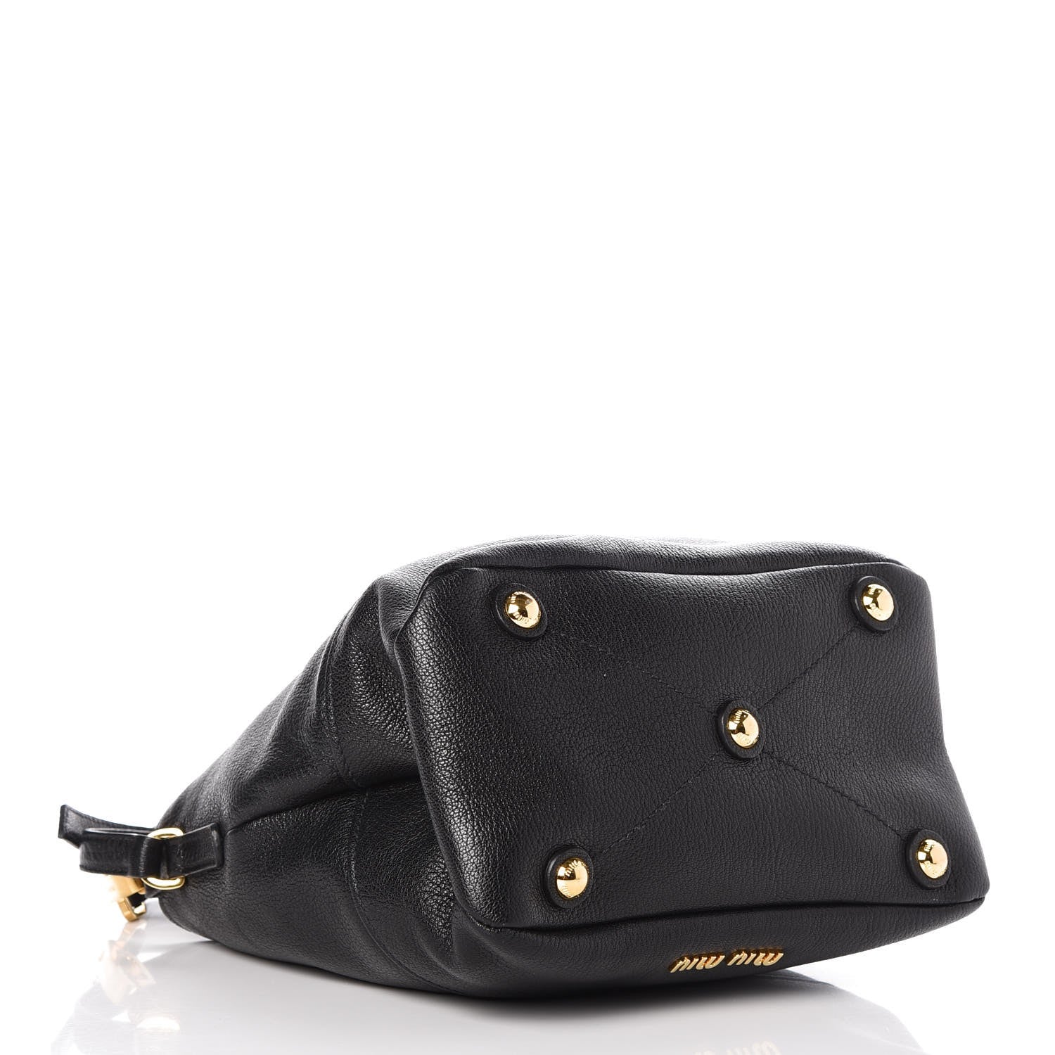 Miu Miu Goatskin Madras Secchiello Bucket Nero Black 5 of 9