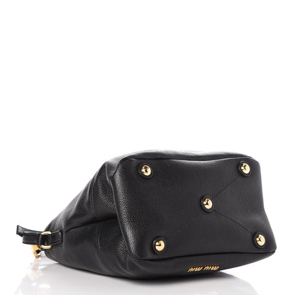 Miu Miu Goatskin Madras Secchiello Bucket Nero Black 5 of 9