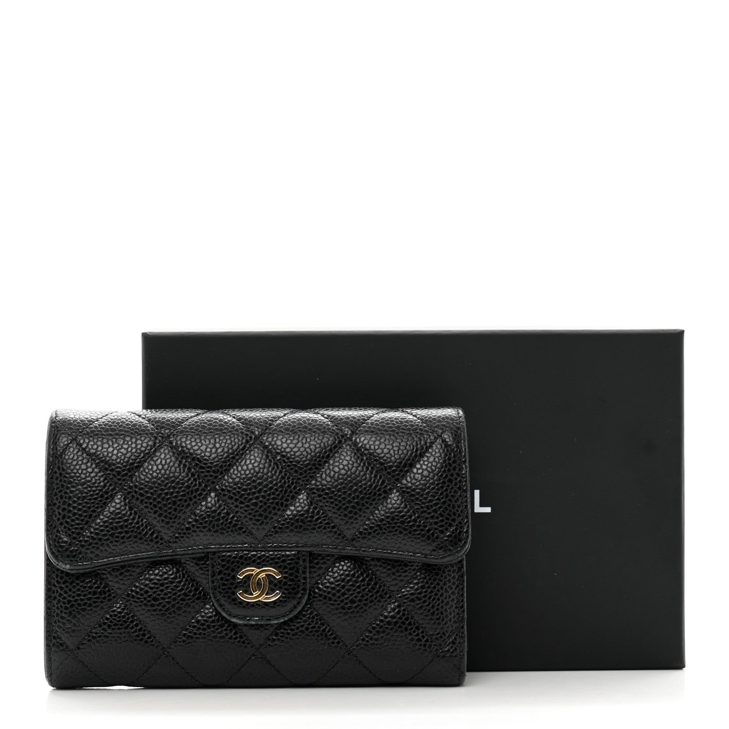 Chanel Caviar Quilted Medium Flap Wallet Black 10 of 10