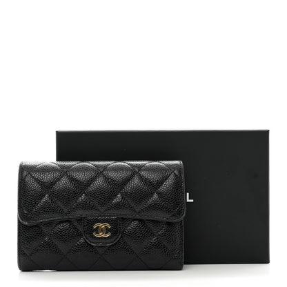 Chanel Caviar Quilted Medium Flap Wallet Black 10 of 10