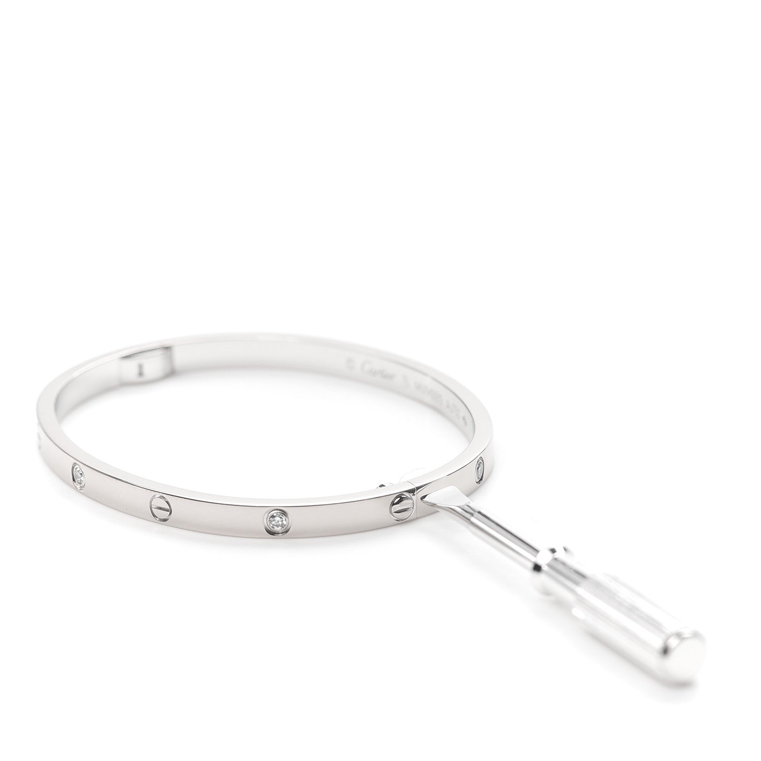 Cartier 18K White Gold 6 Diamond Small LOVE Bracelet 15 4 of 7