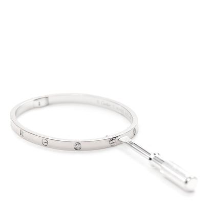 Cartier 18K White Gold 6 Diamond Small LOVE Bracelet 15 4 of 7