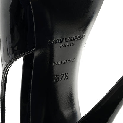 Saint Laurent Patent Calfskin Nico 110 Slingback Pumps 37.5 Black 6 of 7