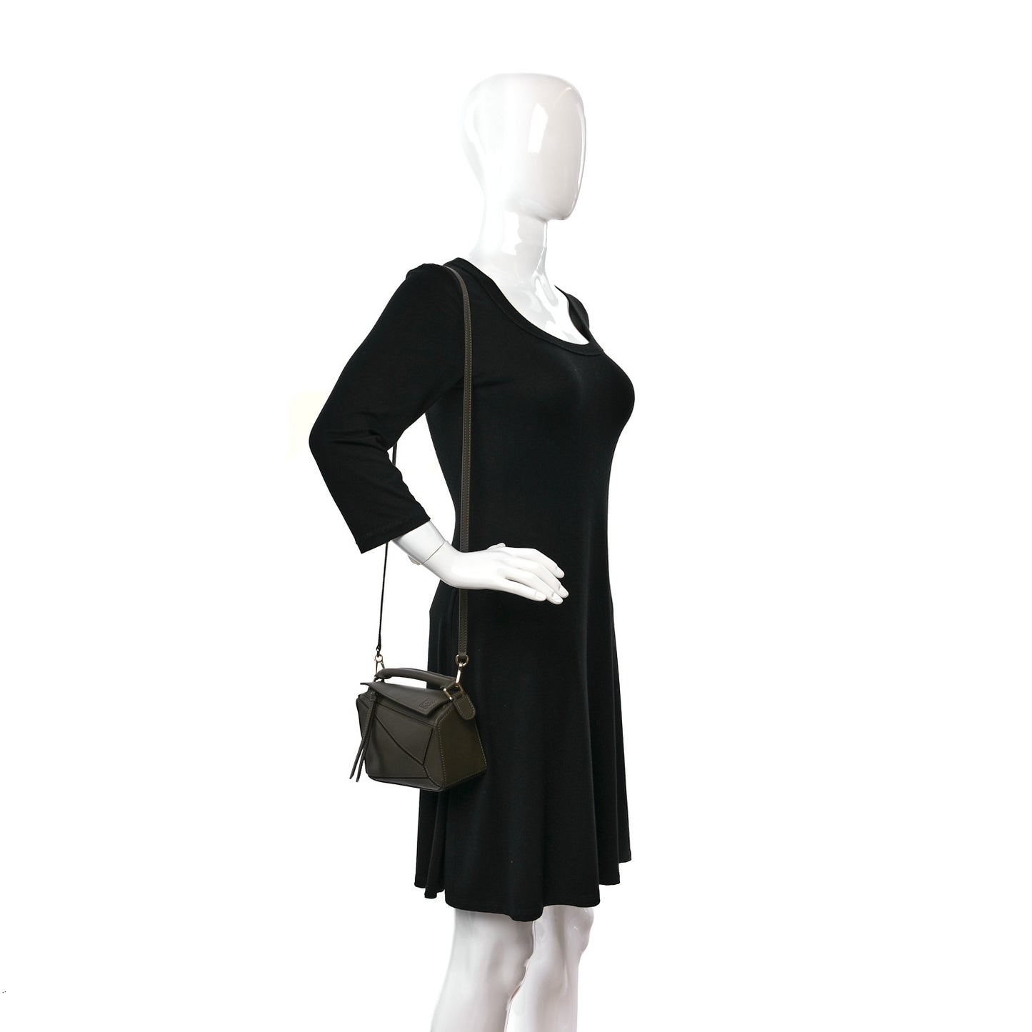 Calfskin Mini Puzzle Bag Khaki Green