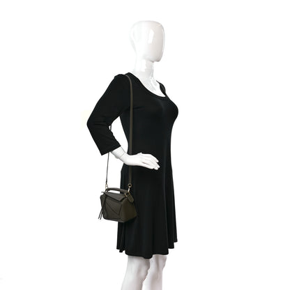 Loewe Calfskin Mini Puzzle Bag Khaki Green 2 of 9