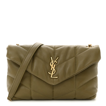 Saint Laurent Lambskin Quilted Toy Loulou Puffer Monogram Chain Satchel Hazel Green 1 of 11