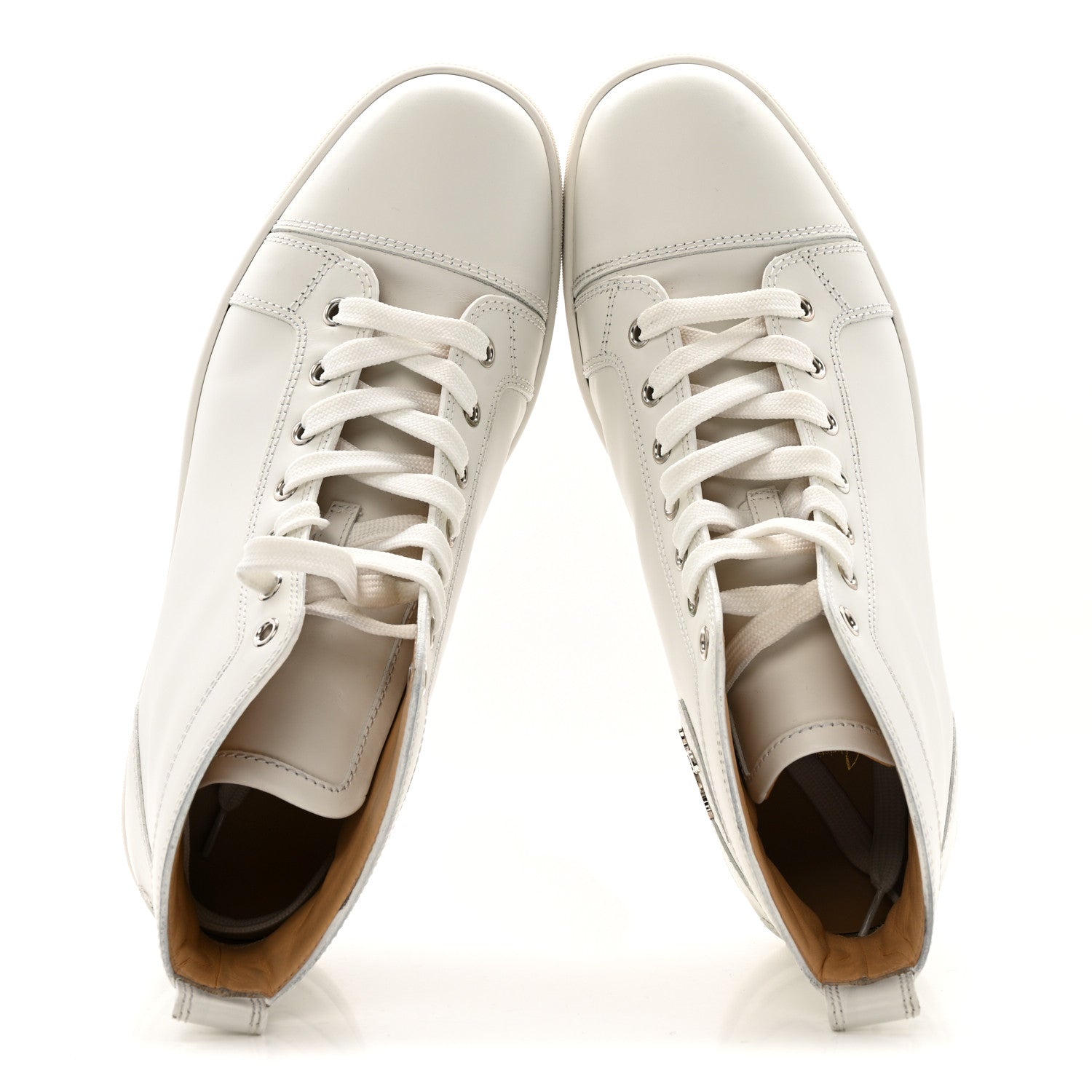 Christian Louboutin Calfskin Mens Louis High Top Sneakers 42 White 2 of 13