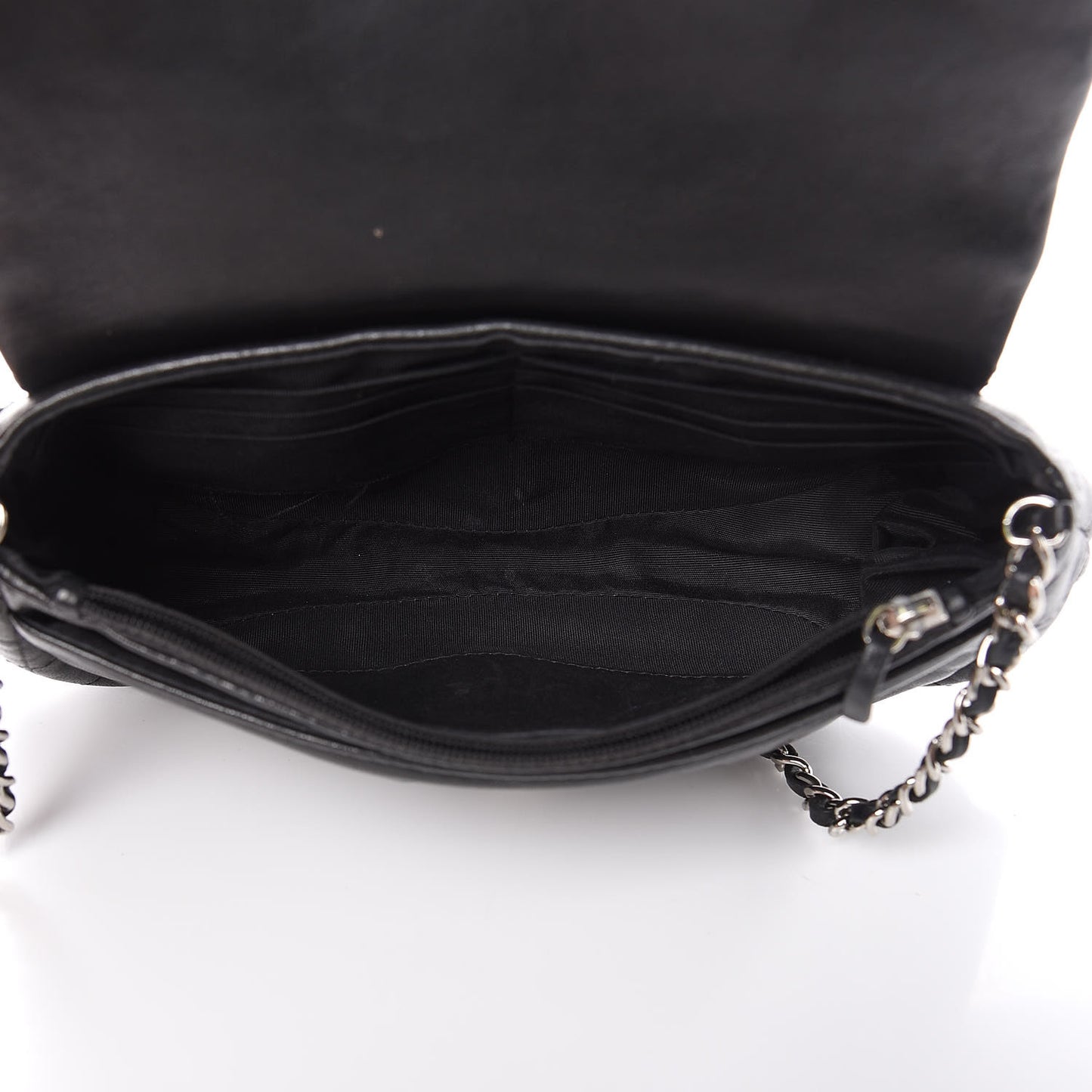 Lambskin Half Moon Wallet On Chain WOC Black