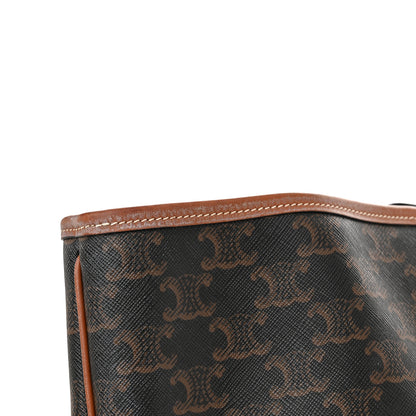 Celine Triomphe Canvas Calfskin Medium Cabas Bag Tan 18 of 19