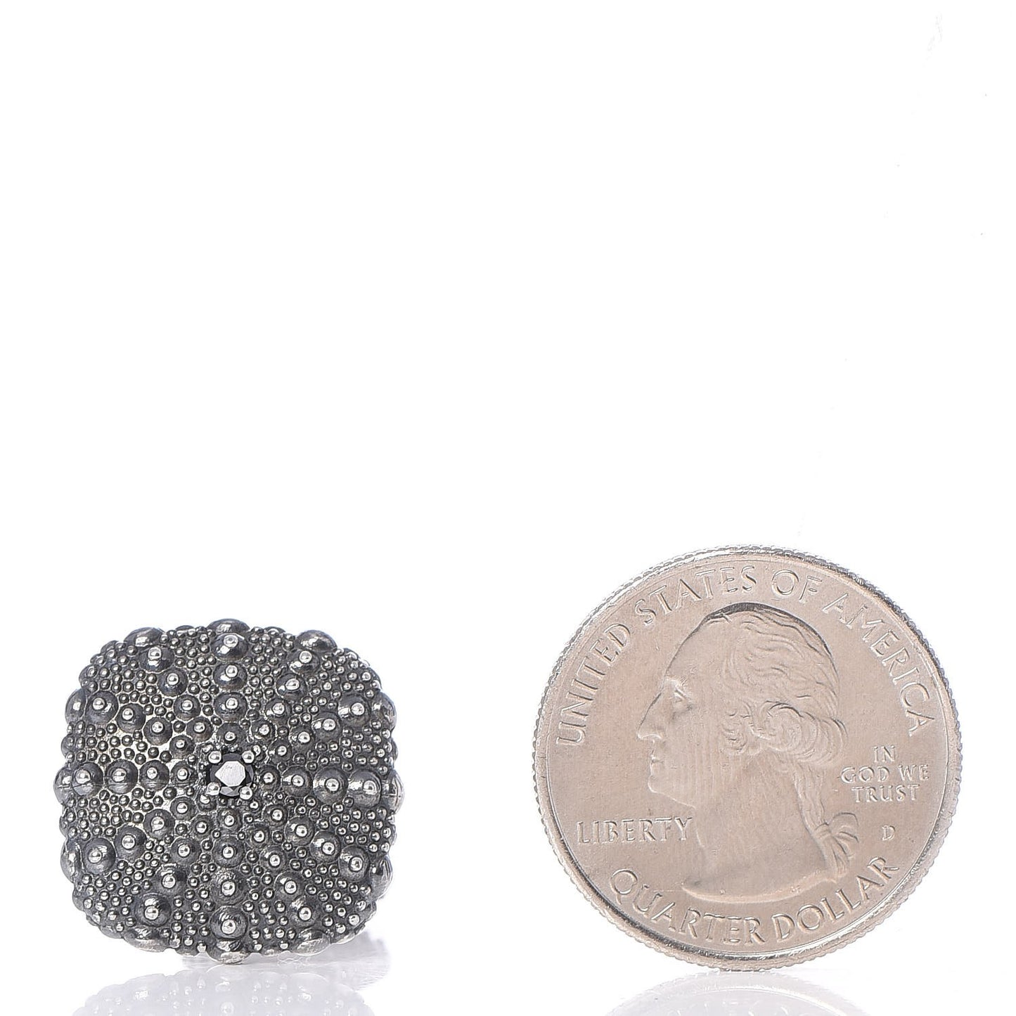 Sterling Silver Black Diamond Sea Urchin Cufflinks