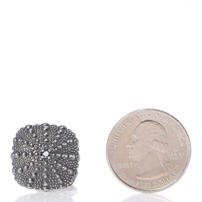 David Yurman Sterling Silver Black Diamond Sea Urchin Cufflinks 2 of 6