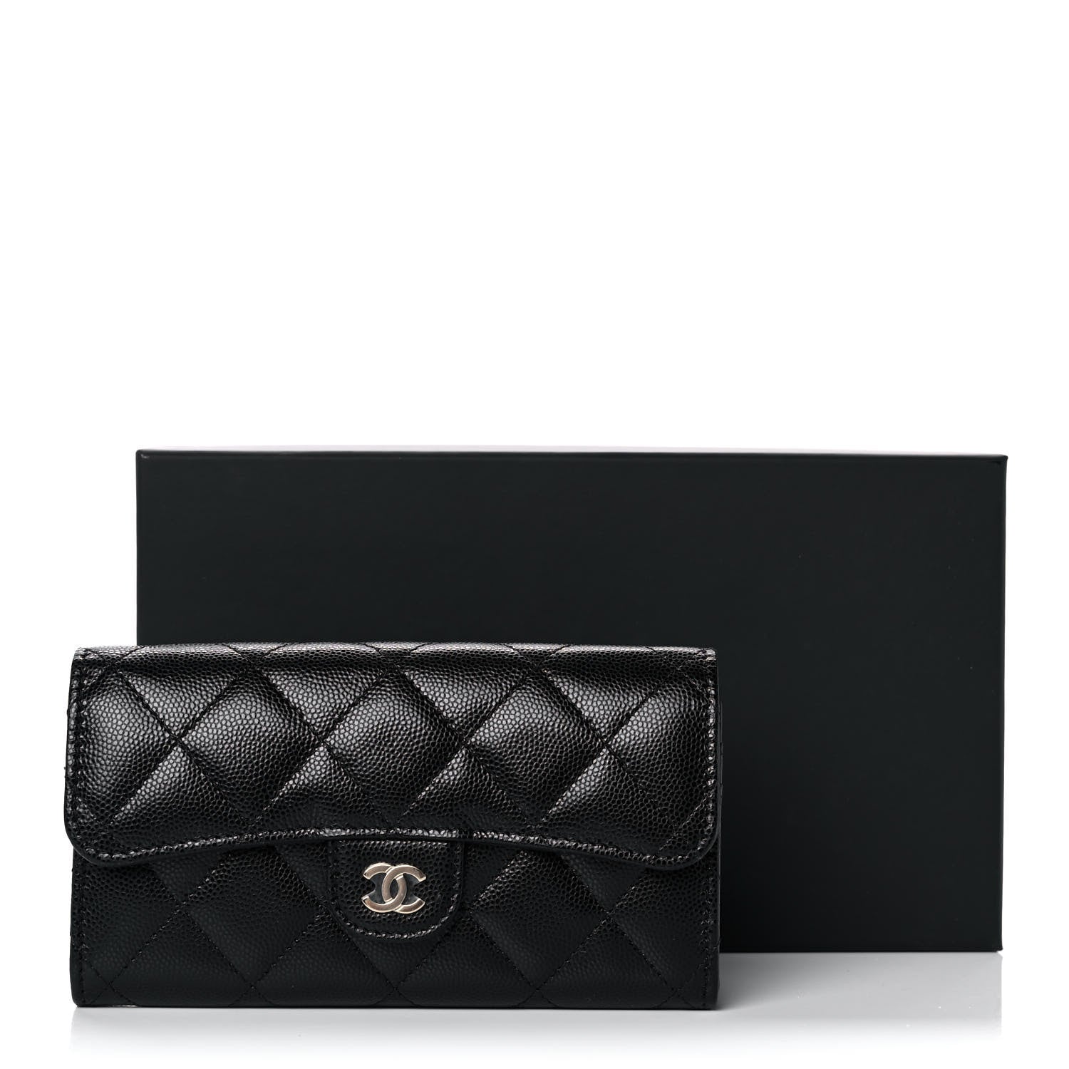Chanel Caviar Quilted Medium Gusset Flap Wallet Black 11 of 11