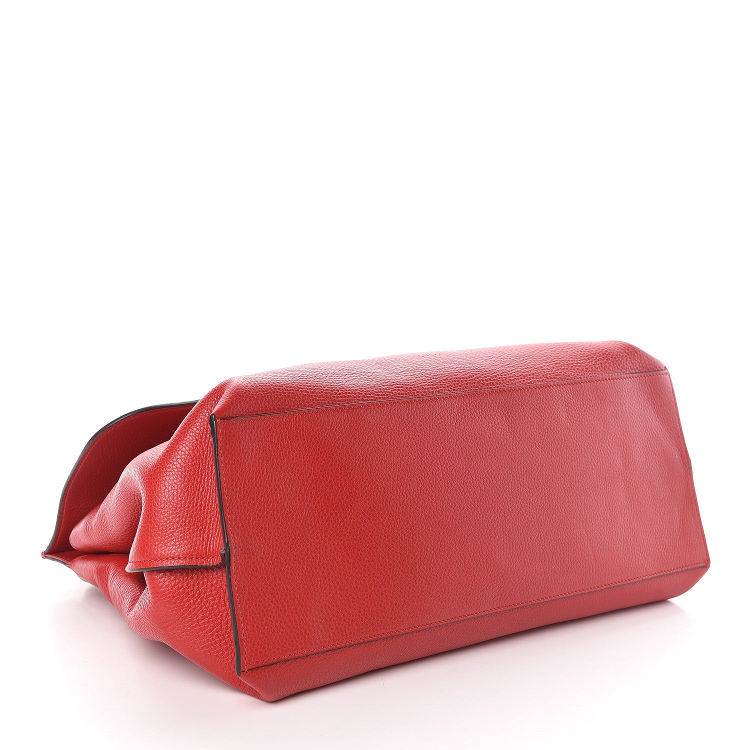Gucci Pebbled Calfskin Large Bamboo Daily Top Handle Bag Red 4 of 10