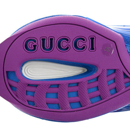 Gucci Technical Knit Fabric Waves Mens Gucci Run Sneakers 12 Great White Blue 6 of 9
