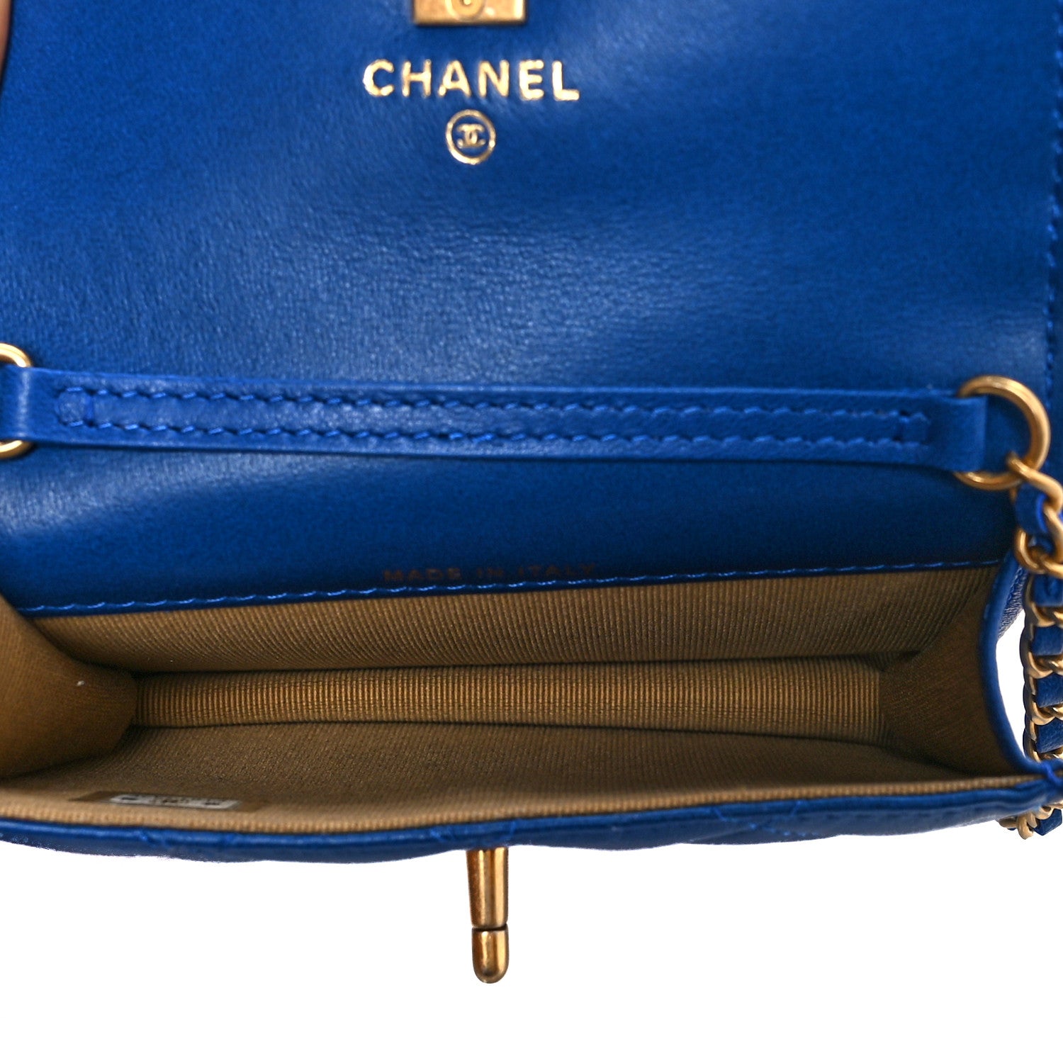 Chanel Lambskin Quilted Pearl Crush Clutch With Chain Bag Blue 4 of 9
