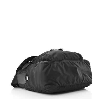 Prada Nylon Vela Saffiano Single Buckle Messenger Shoulder Bag Black 4 of 11