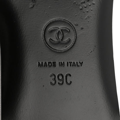 Chanel Lambskin Pearl CC Sandals 39 Black 7 of 10