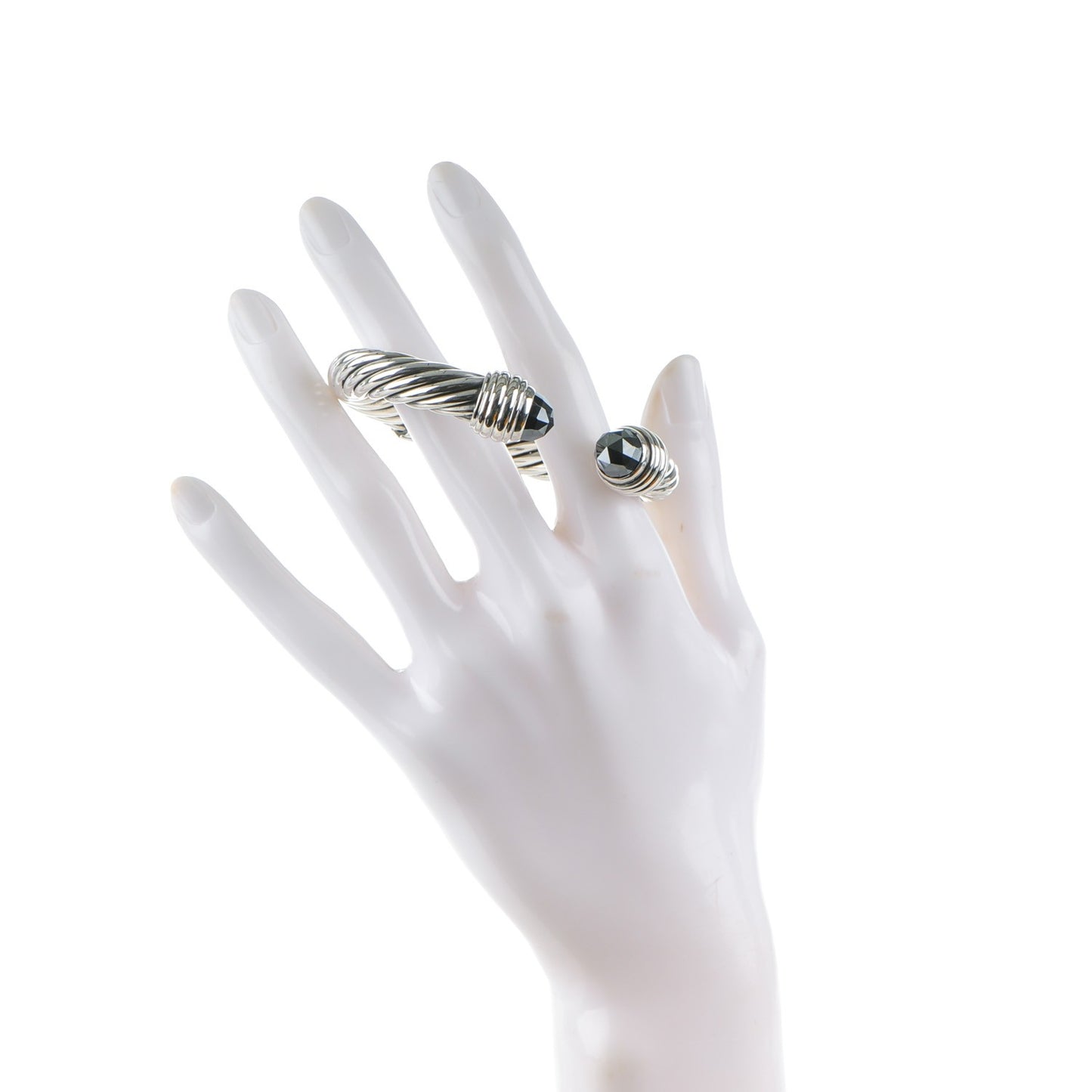 Sterling Silver Hematine 10mm Cable Classics Bracelet