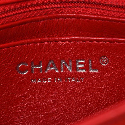 Chanel Patent Calfskin Chevron Quilted Mini Rectangular Flap Red 6 of 13