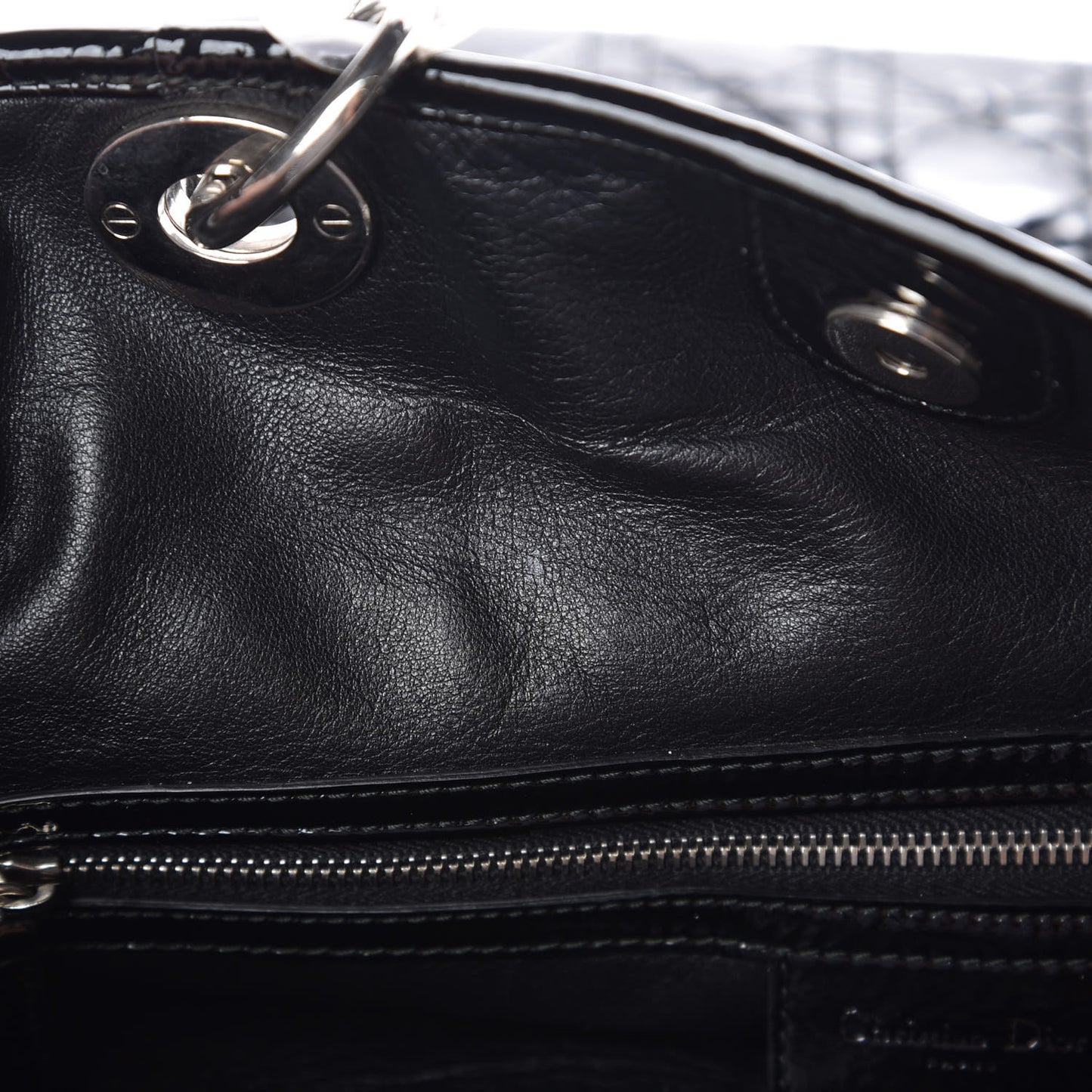 Patent Cannage Dior Soft Shopping Tote Black