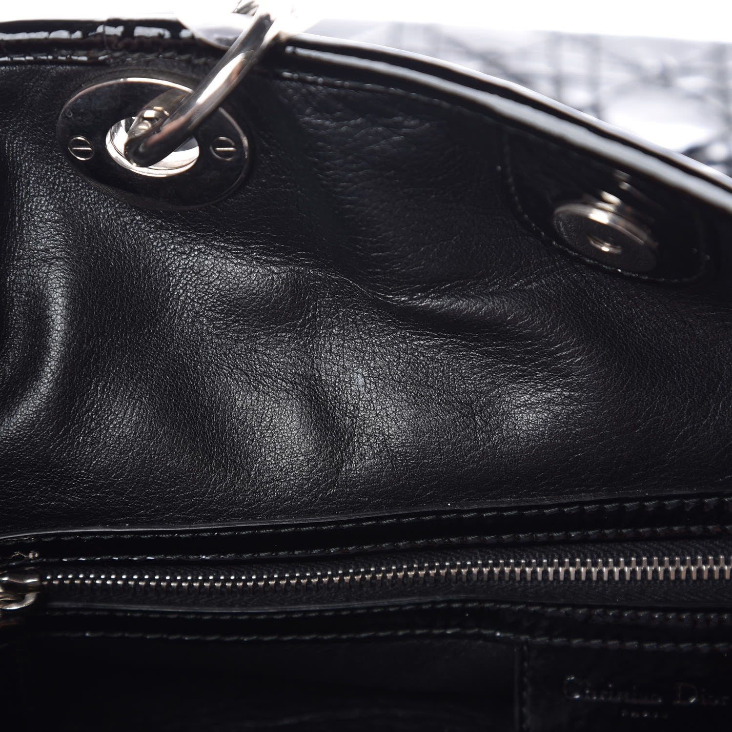 Christian Dior Patent Cannage Dior Soft Shopping Tote Black 8 of 8