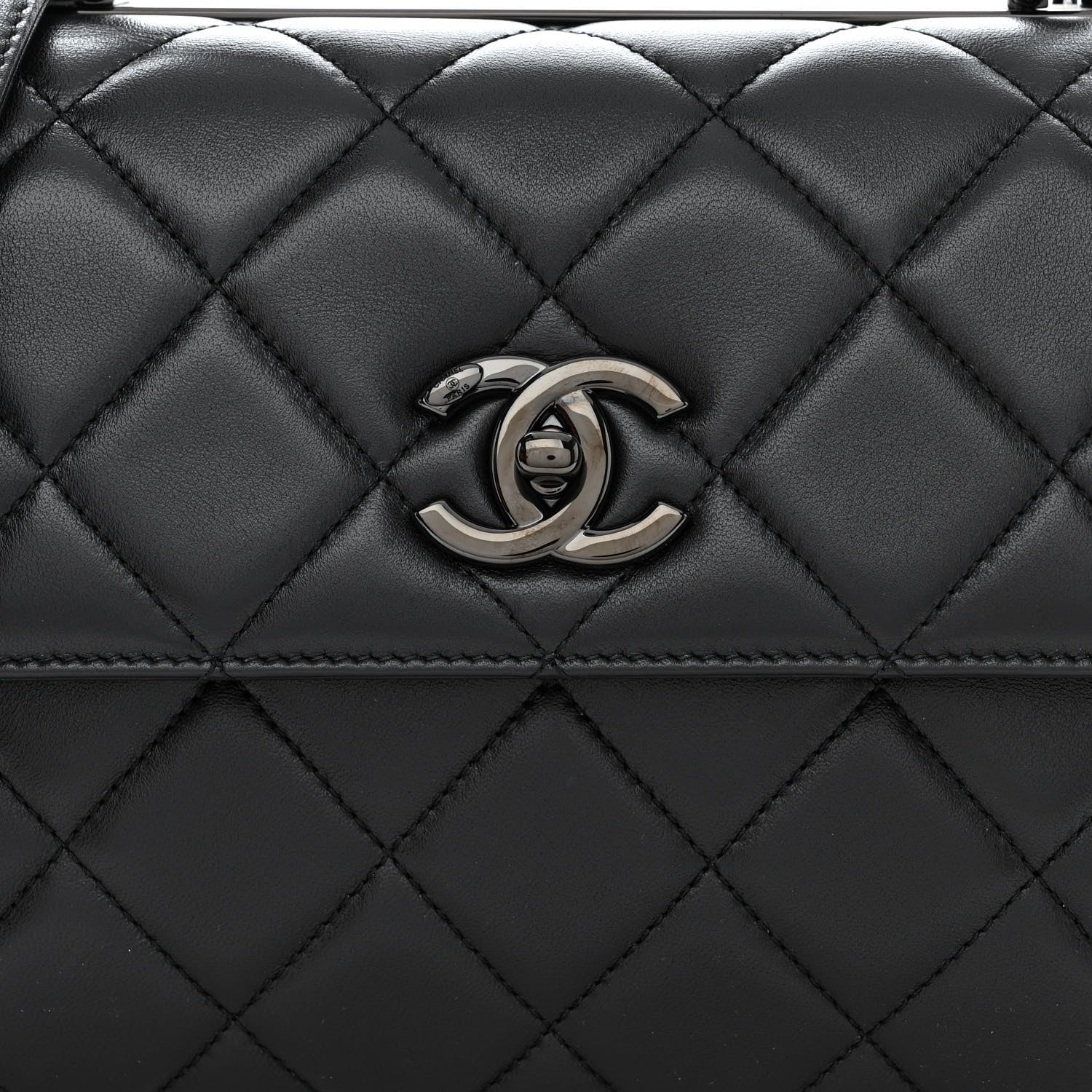 Chanel Lambskin Quilted Small Trendy CC Dual Handle Flap Bag So Black 8 of 11