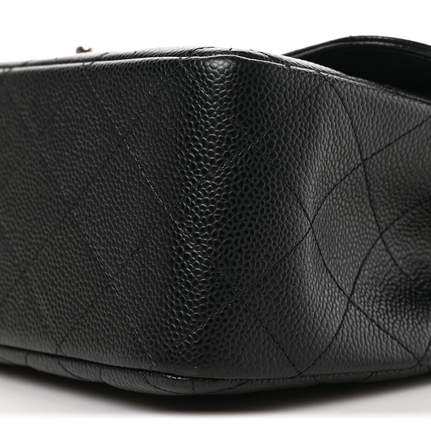 Caviar Quilted Jumbo Double Flap Black
