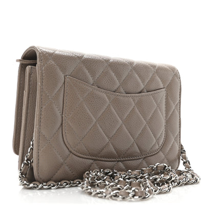 Chanel Caviar Quilted Wallet on Chain WOC Dark Beige 3 of 11