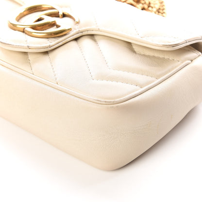 Gucci Calfskin Matelasse Super Mini GG Marmont Shoulder Bag White 6 of 14