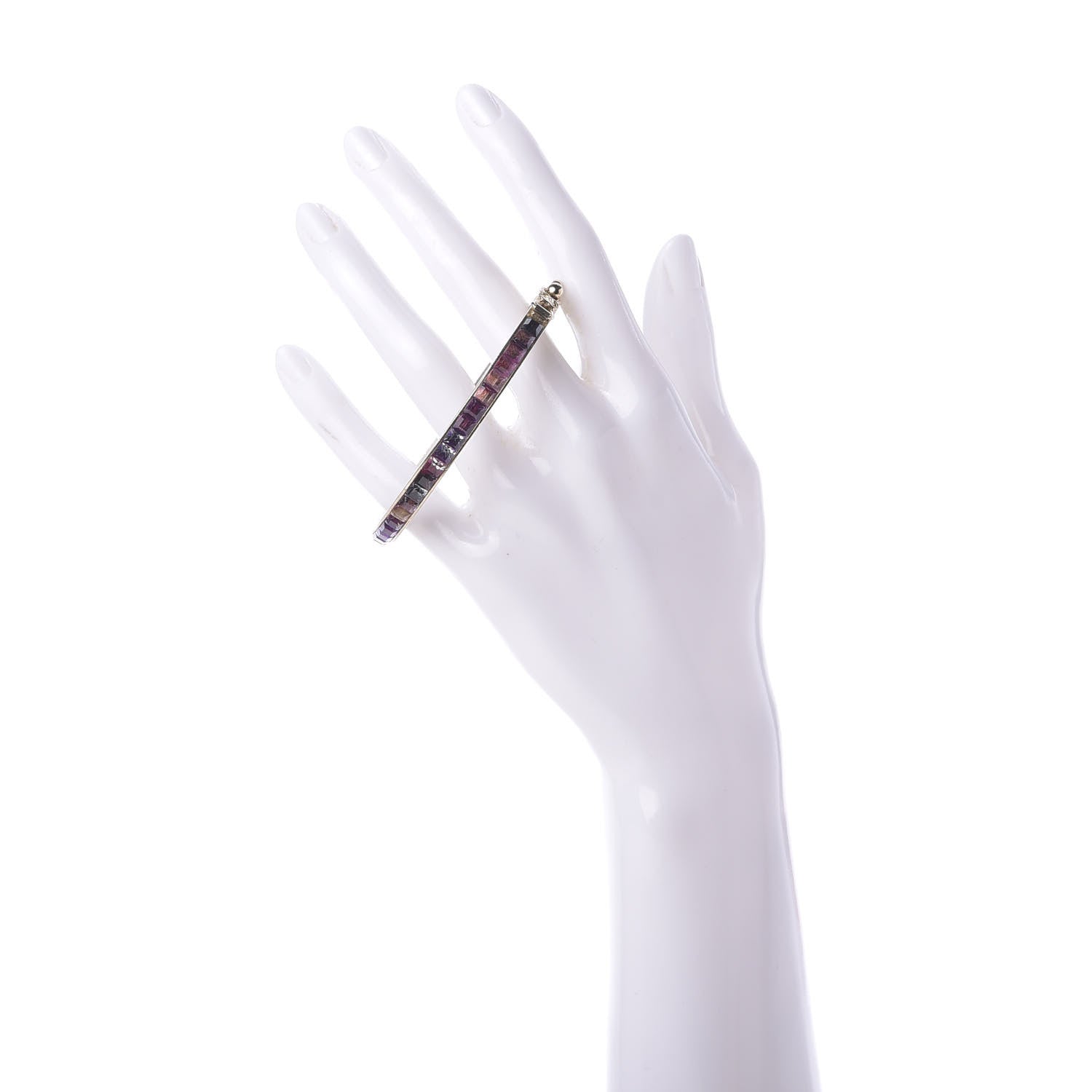 Chanel Crystal Logo Bracelet Gold Purple 2 of 6